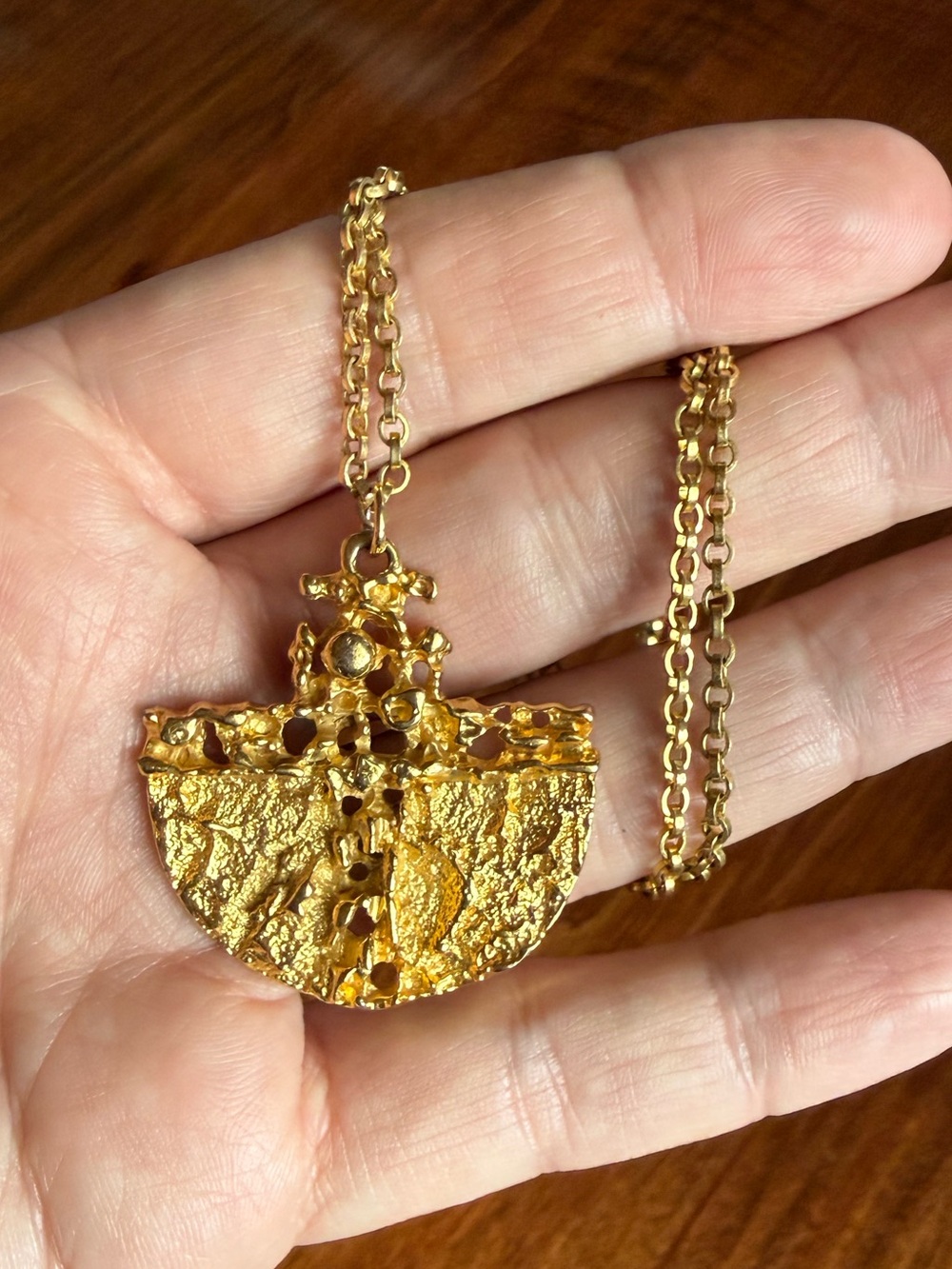 Guy Vidal Brutalist Necklace Modernist Robert Larin Style Mid Century MCM